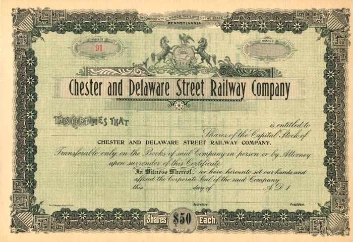 Chester and Delaware Street Railway Co.